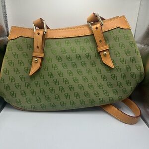 Dooney & Bourke Green Canvas and Leather Straps